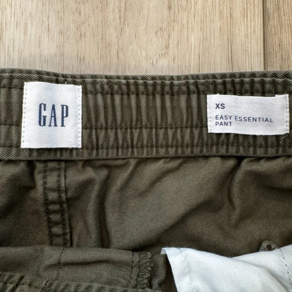 Gap Men's XS Easy Essential Pull On Drawstring Pants Olive Green Khaki Pockets